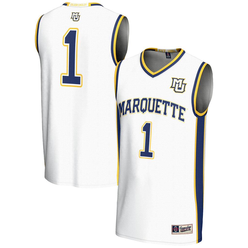 #1 Marquette Golden Eagles Lightweight Basketball Jersey - White