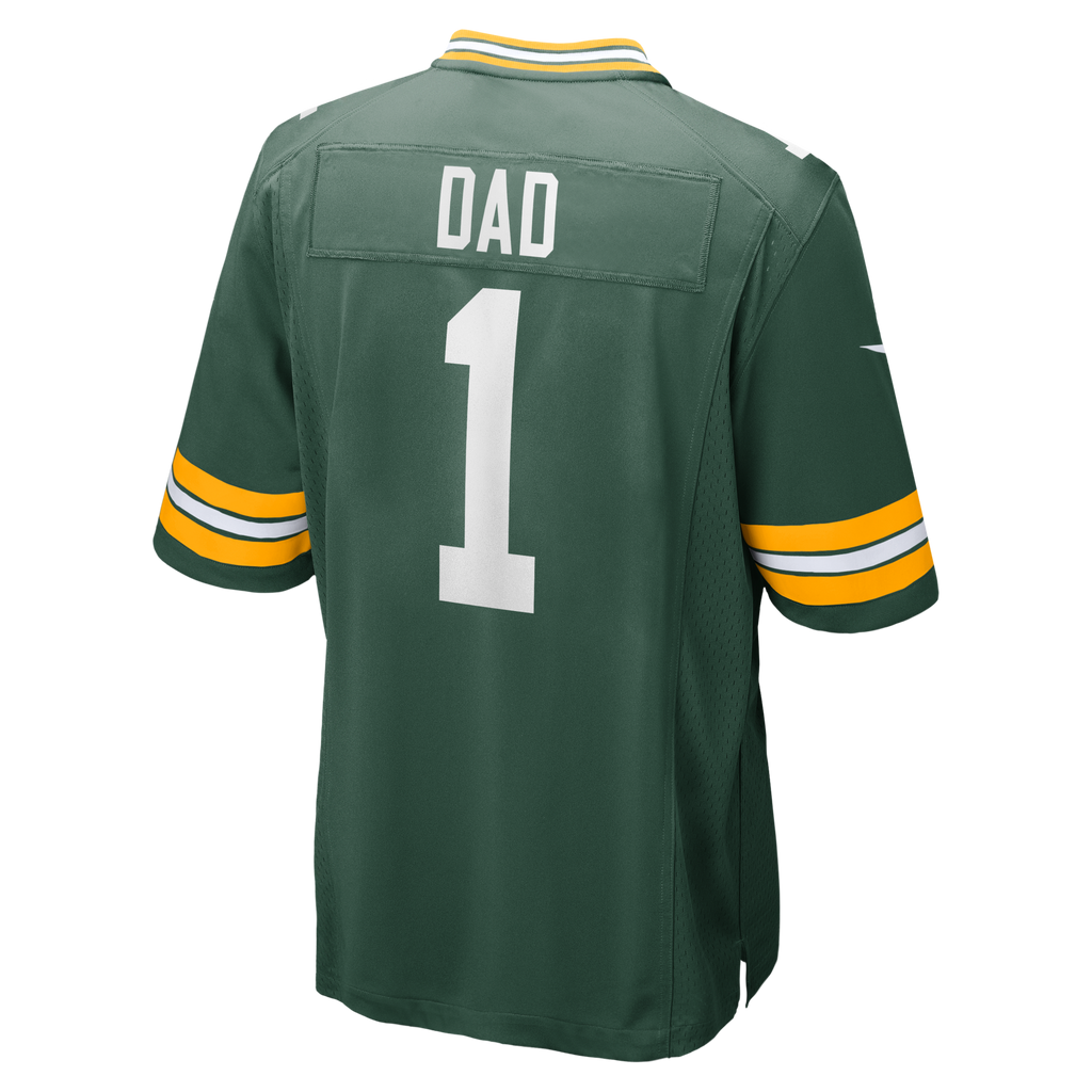 Green Bay Packers Number 1 Dad Green Game Football Jersey