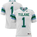 #1 White Tulane Green Wave Football Jersey