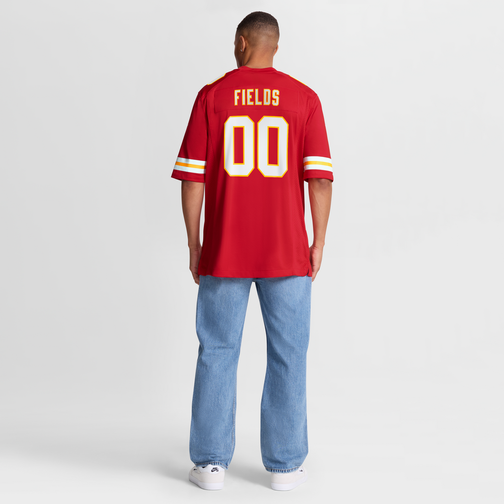 Kansas City Chiefs Justin Fields Red Game Football Jersey