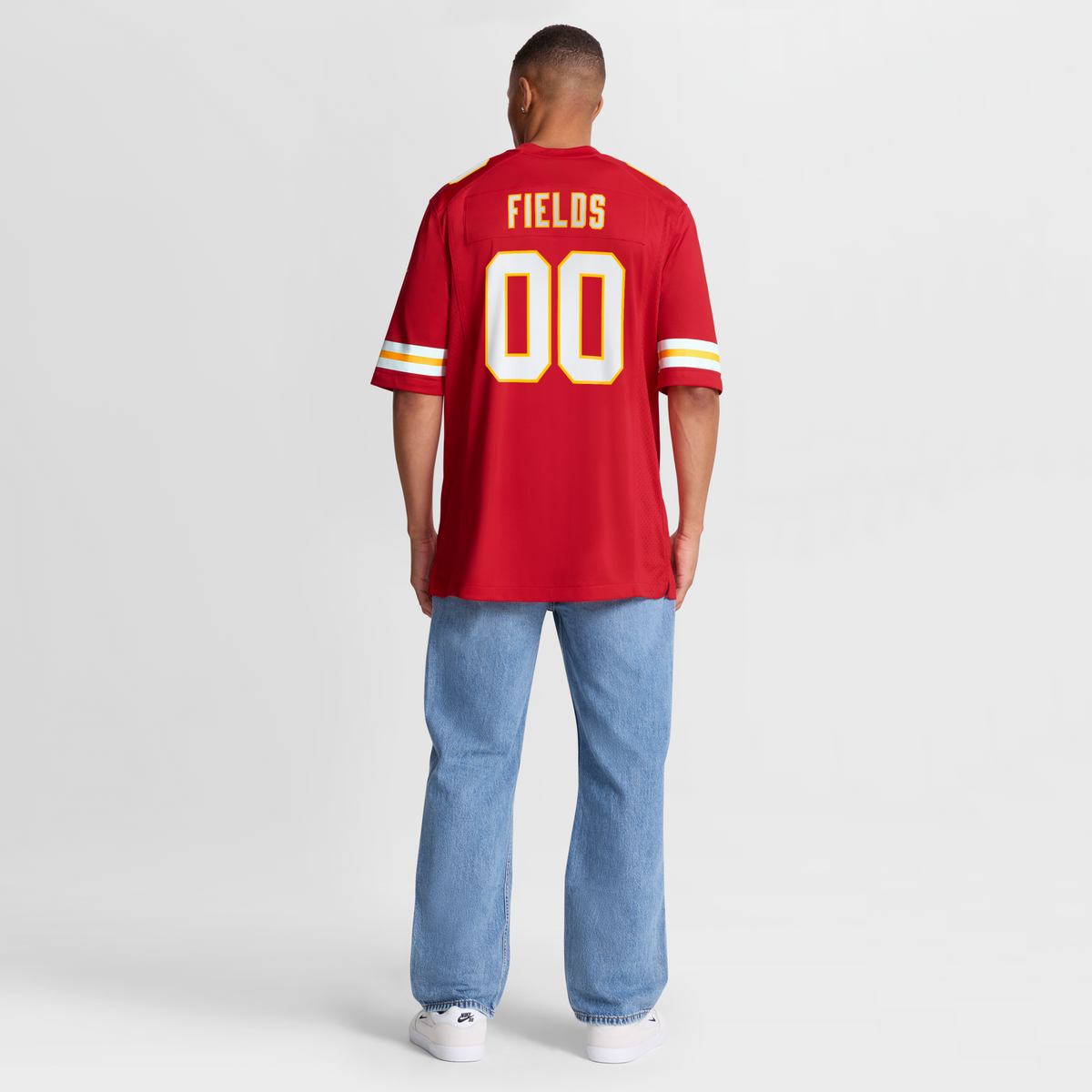 Kansas City Chiefs Justin Fields Red Game Football Jersey