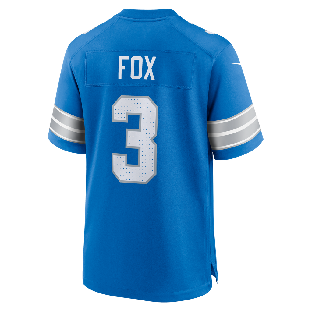 Detroit Lions Jack Fox Blue Team Game Football Jersey