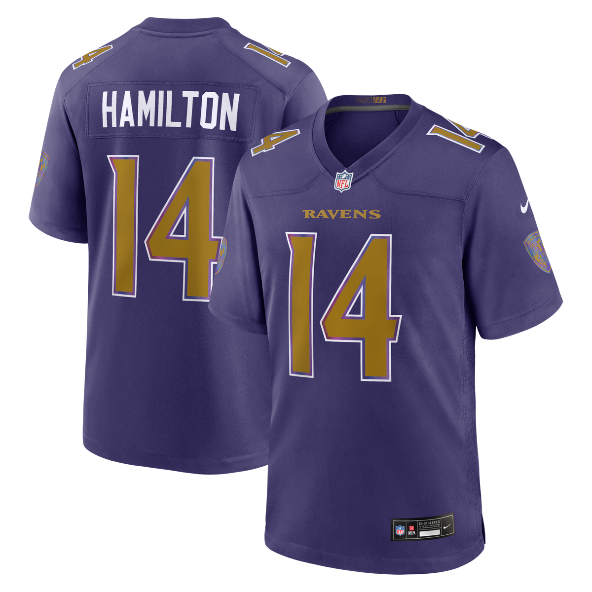 Baltimore Ravens Kyle Hamilton Purple Alternate Game Football Jersey