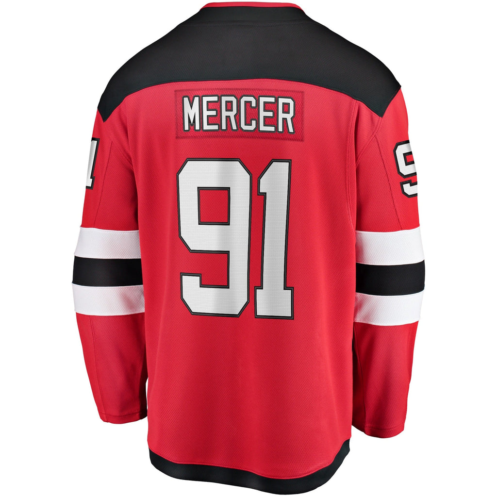 New Hockey Jersey Devils Dawson Mercer Red Home Breakaway Jersey