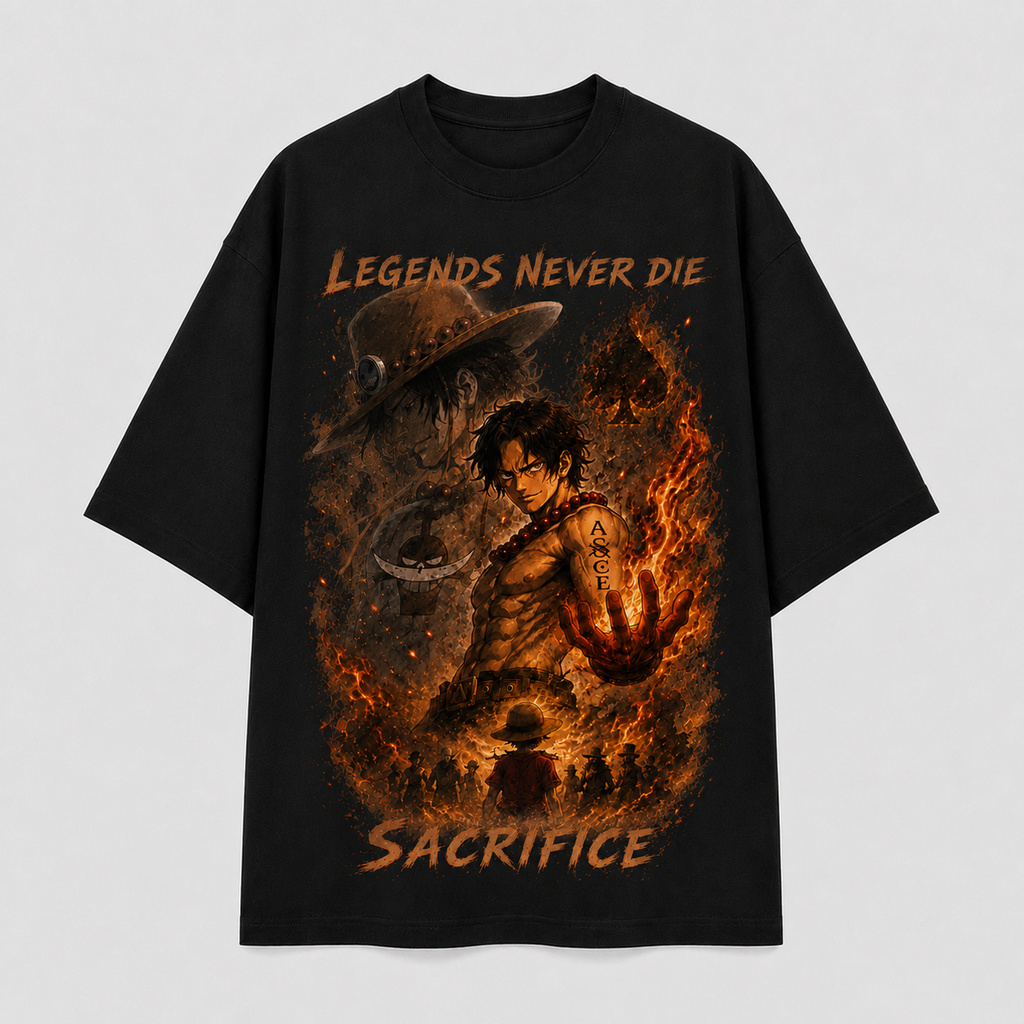 One Piece Anime Graphic Tee - Legends Never Die: Ace, Embers and the Weight of Sacrifice