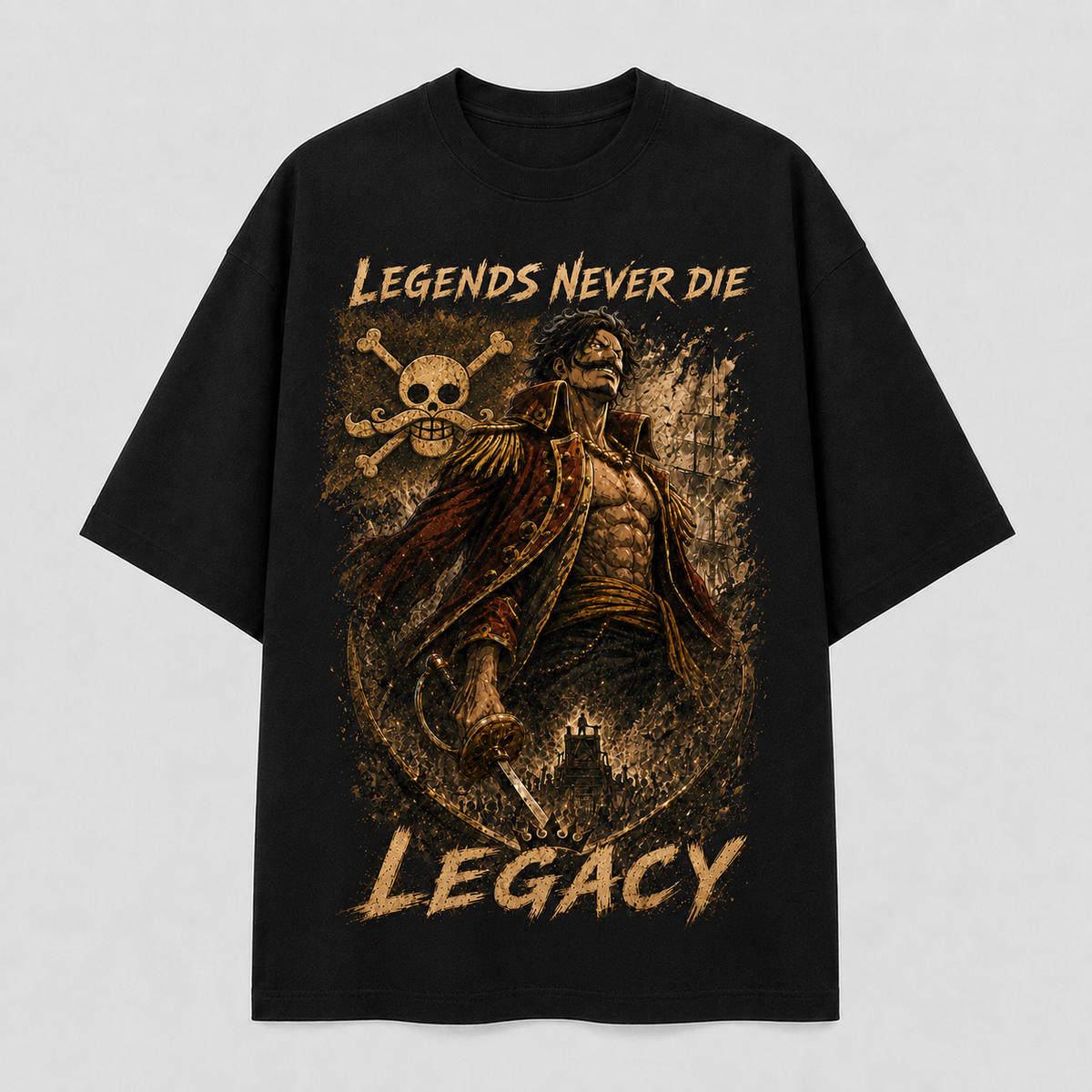 One Piece Anime Graphic Tee - Legends Never Die: Sepia Legacy