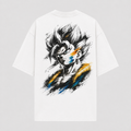 Dragon Ball Anime Graphic Tee - Ink and Restraint: A Portrait of Vegito in Monochrome