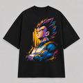 Dragon Ball Anime Graphic Tee - Saiyan Pride: Vegeta in Colour, Contrast and Quiet Defiance