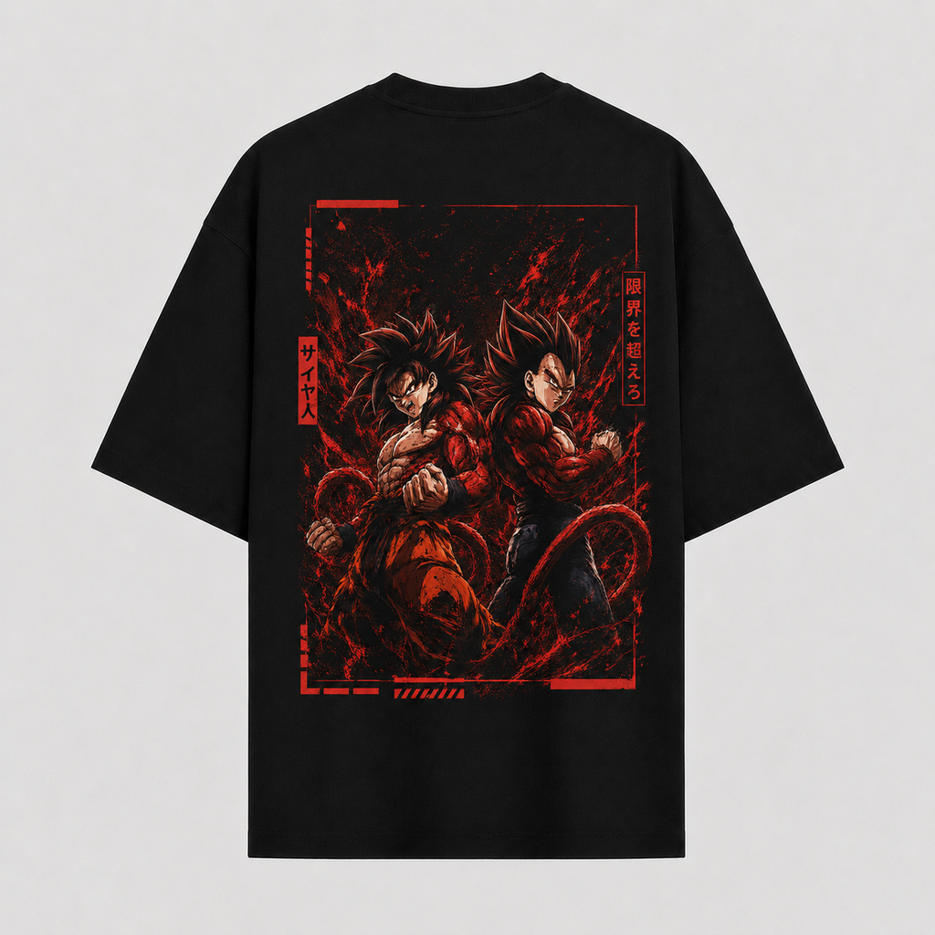 Dragon Ball Anime Graphic Tee - Beyond the Limit: Goku and Vegeta Battle-Ready