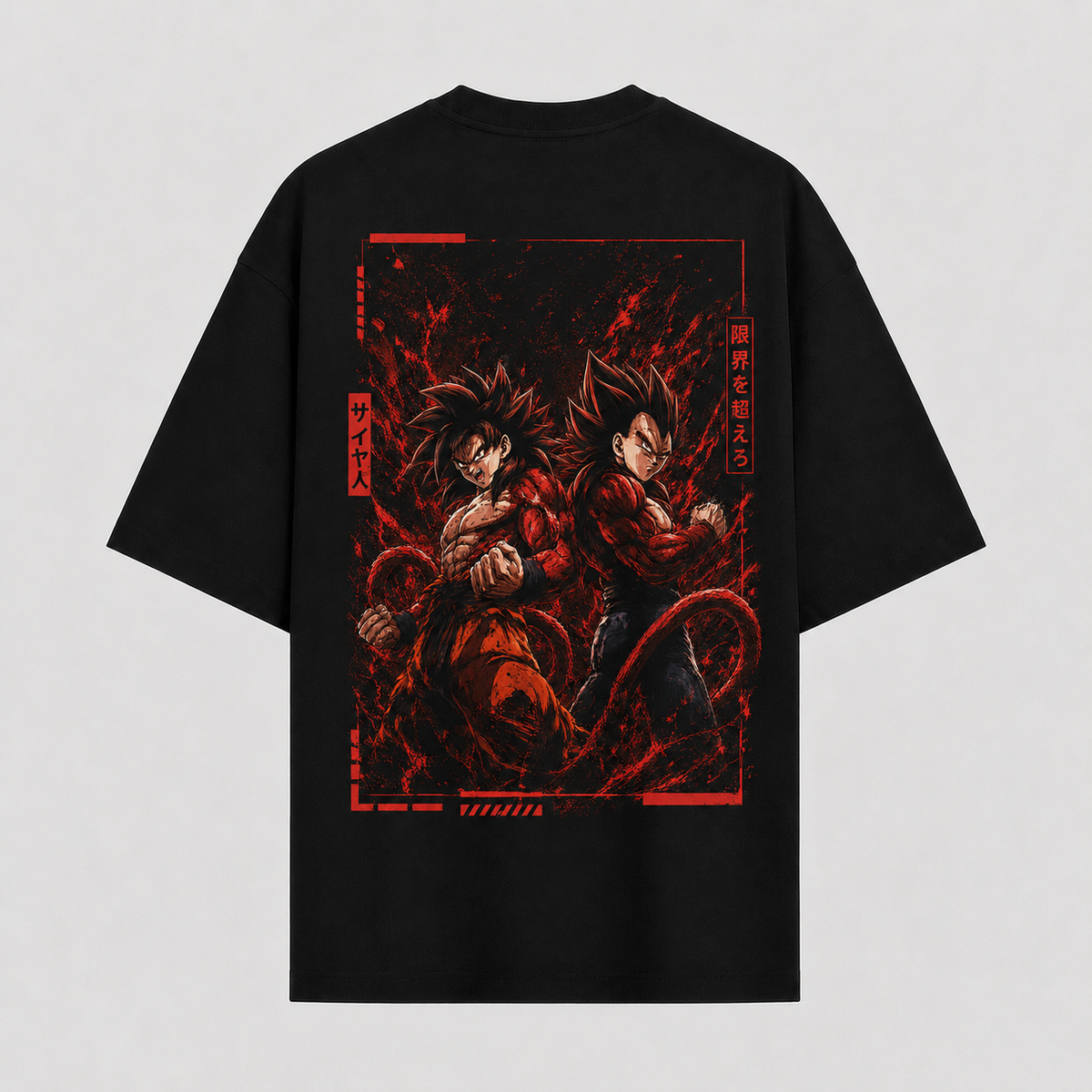 Dragon Ball Anime Graphic Tee - Beyond the Limit: Goku and Vegeta Battle-Ready
