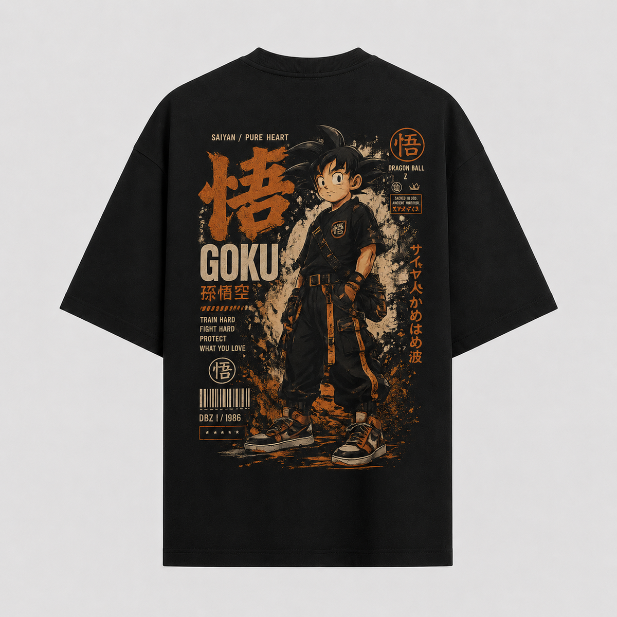 Dragon Ball Anime Graphic Tee - Pure Heart, Quiet Stance: Goku Streetwear