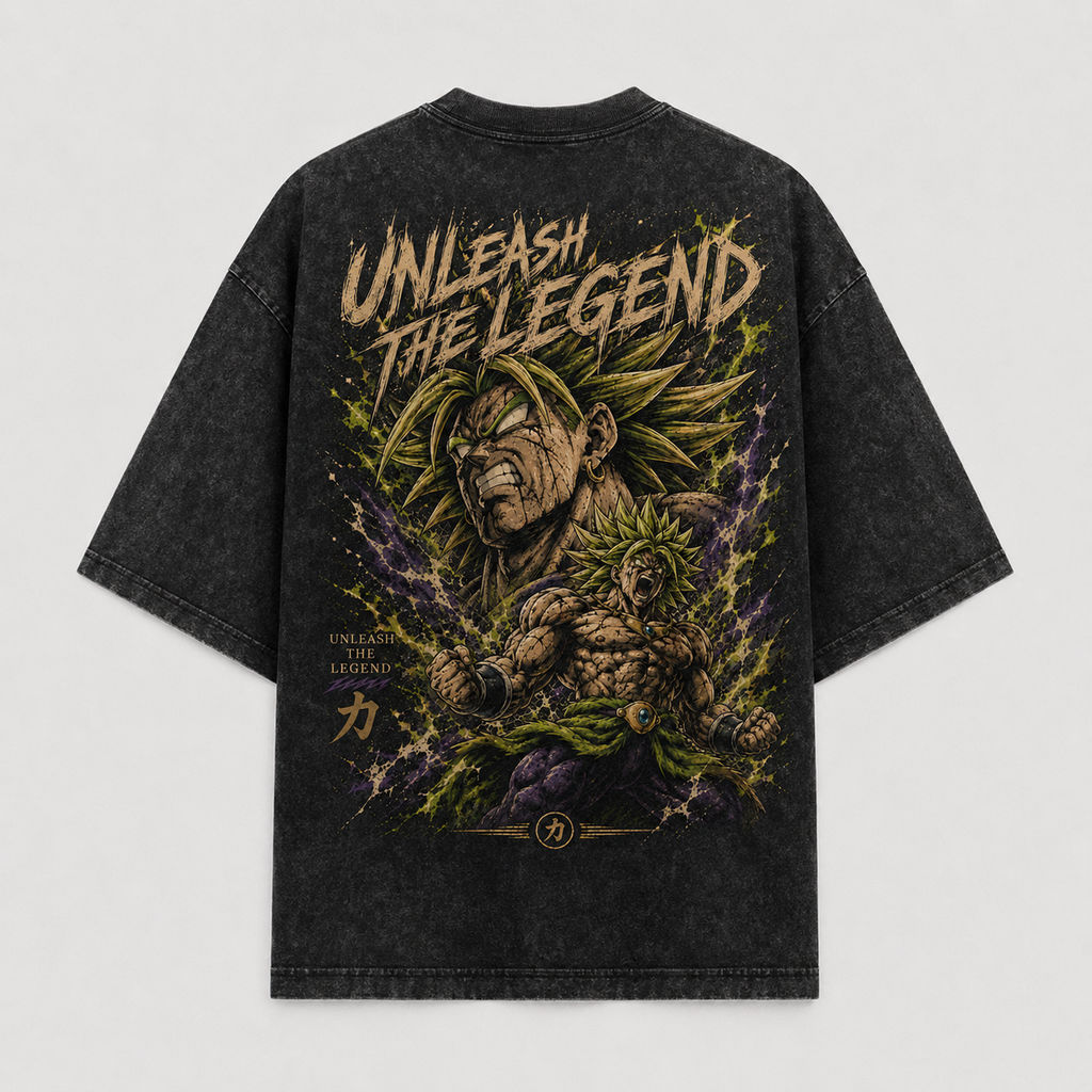 Dragon Ball Anime Graphic Tee - Unleash the Legend: Broly in Explosive Transformation
