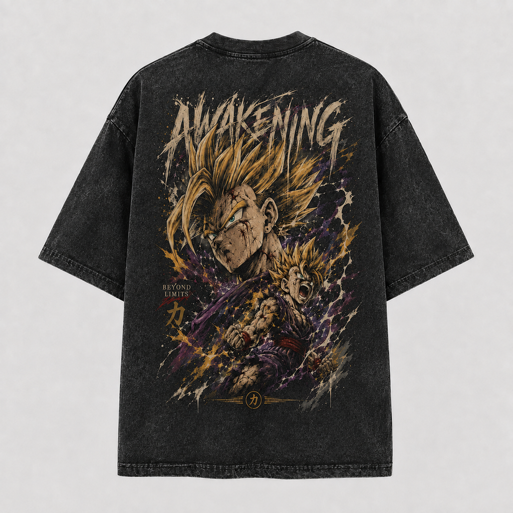 Dragon Ball Anime Graphic Tee - Awakening: Gohan at the Edge of Beyond Limits