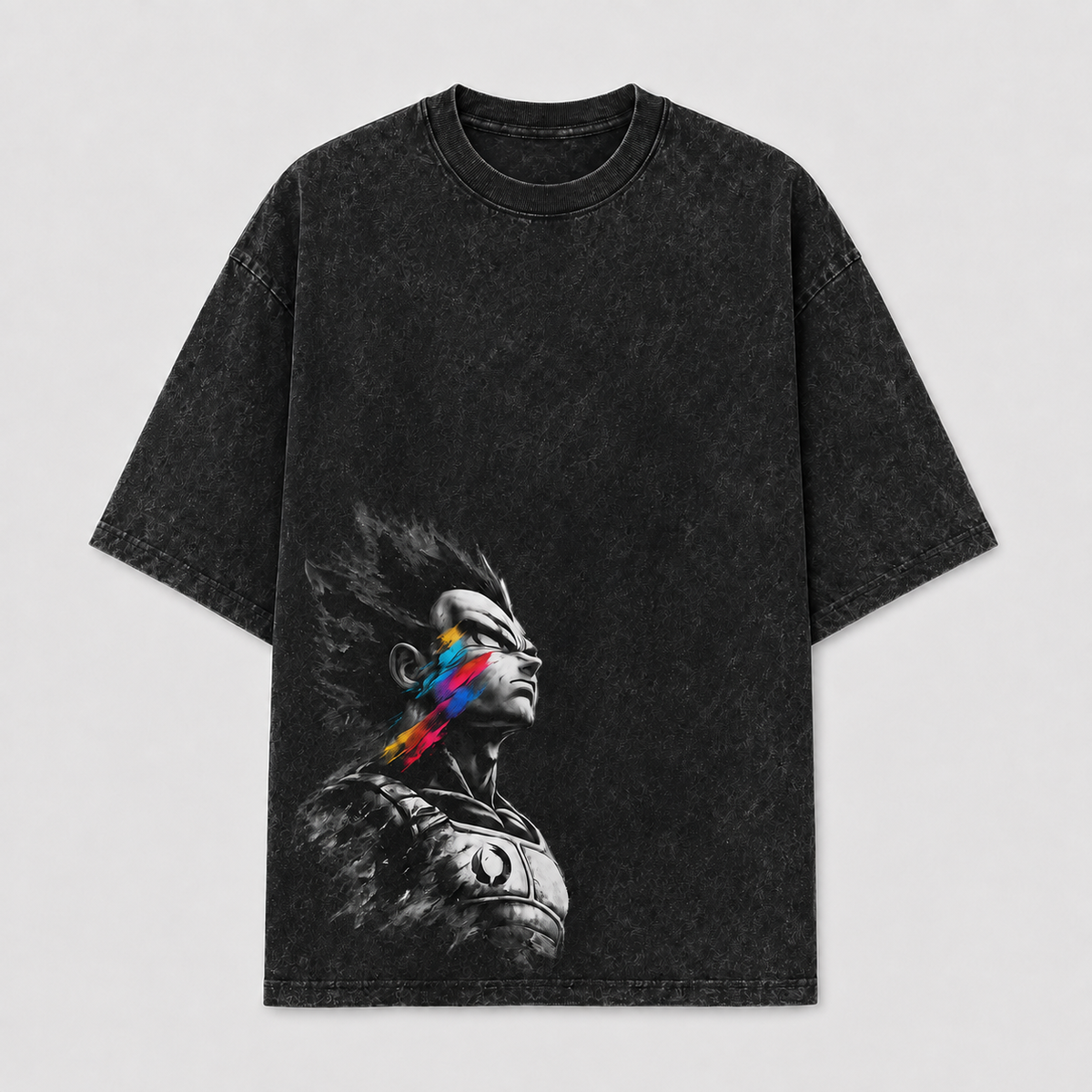 Dragon Ball Anime Graphic Tee - Vegeta in Profile: Pride, Monochrome and a Streak of Colour