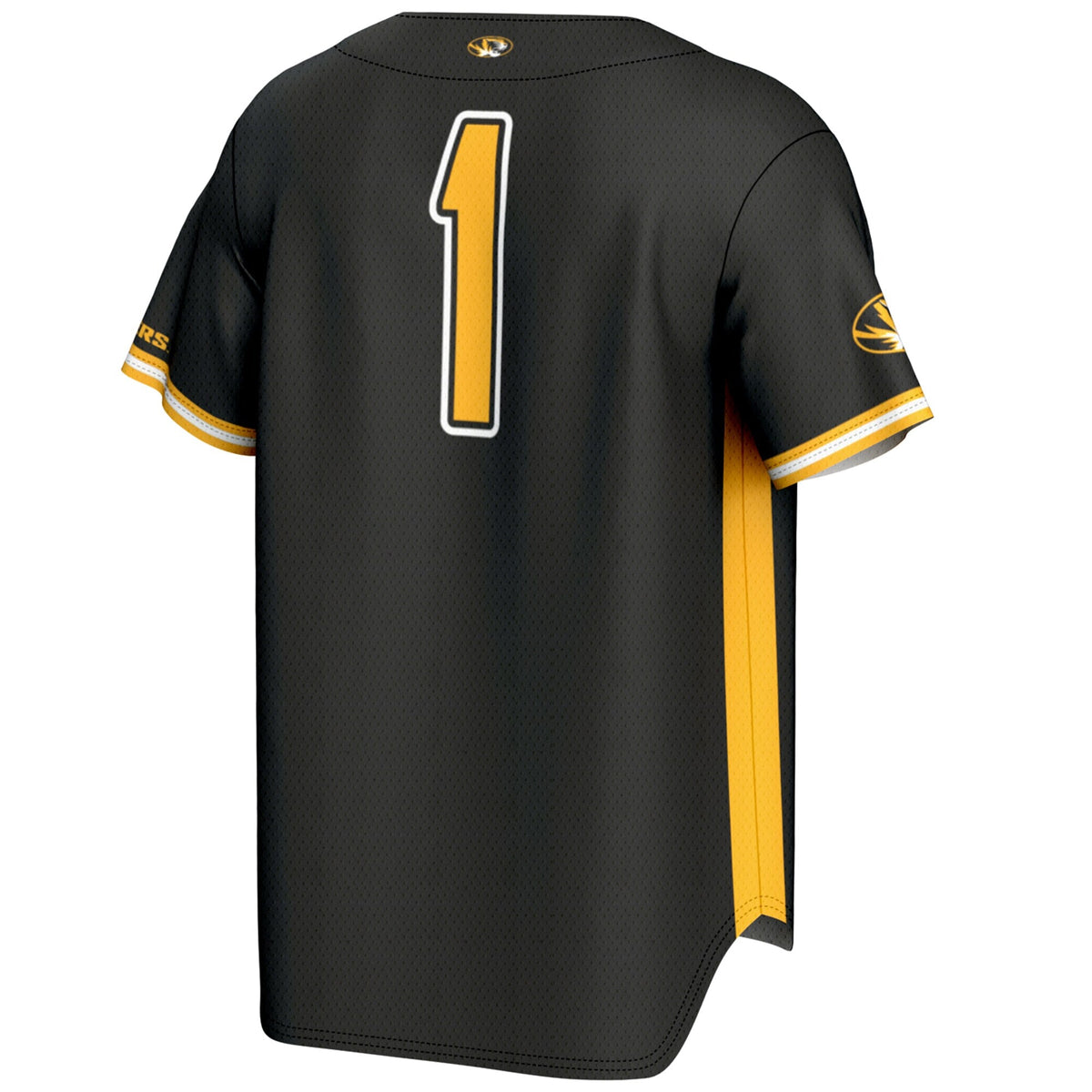 #1 Missouri Tigers Lightweight Baseball Jersey - Black