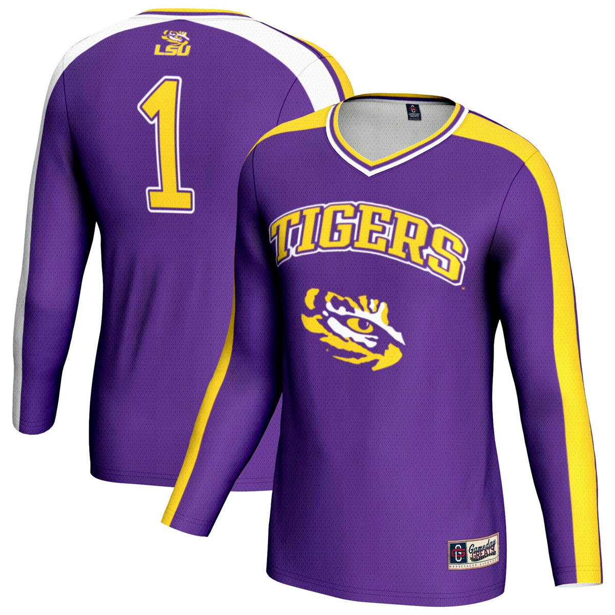 LSU Tigers #1 Lightweight Volleyball Fashion Jersey - Purple