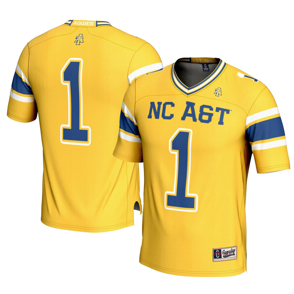 #1 North Carolina A&T Aggies Football Jersey - Gold