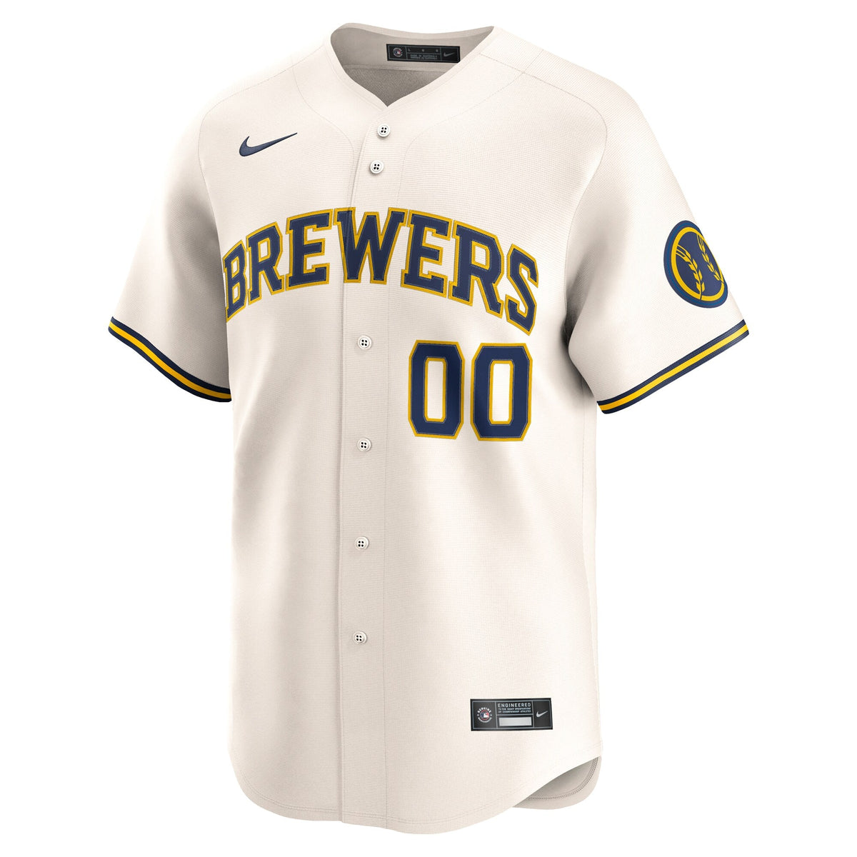 Milwaukee Brewers Cream Home Limited Custom Baseball Jersey