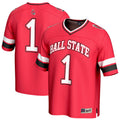 #1 Ball State Cardinals Lightweight Collegiate Football Fashion Jersey - Cardinal