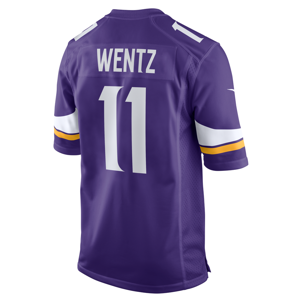 Minnesota Vikings Carson Wentz Purple Team Game Football Jersey