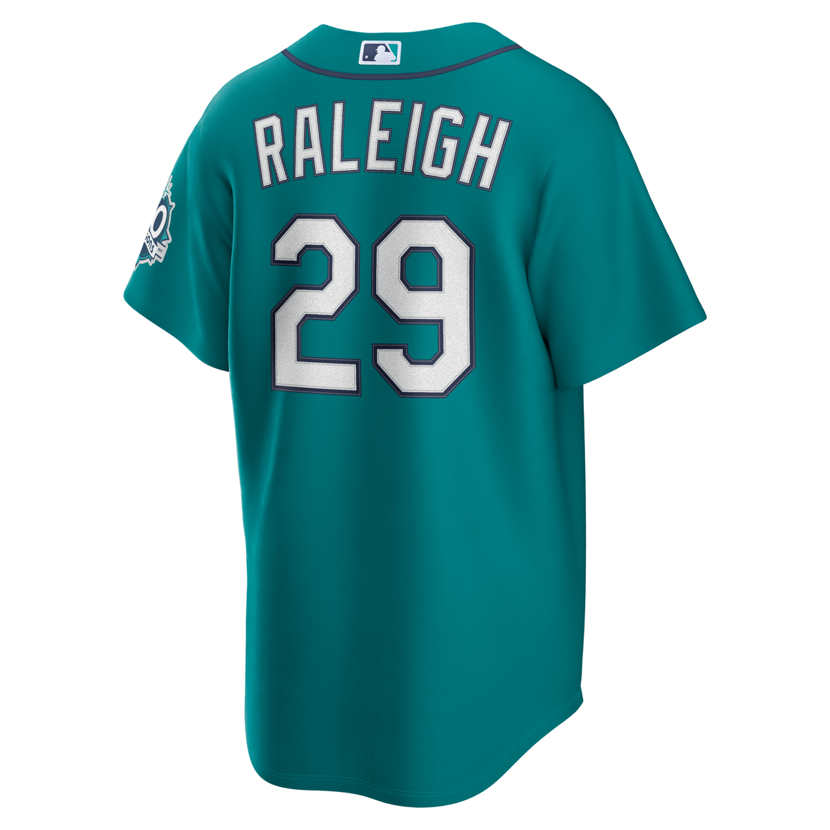 Seattle Mariners Cal Raleigh Teal Alternate 50th Season Patch Stadium Baseball Jersey