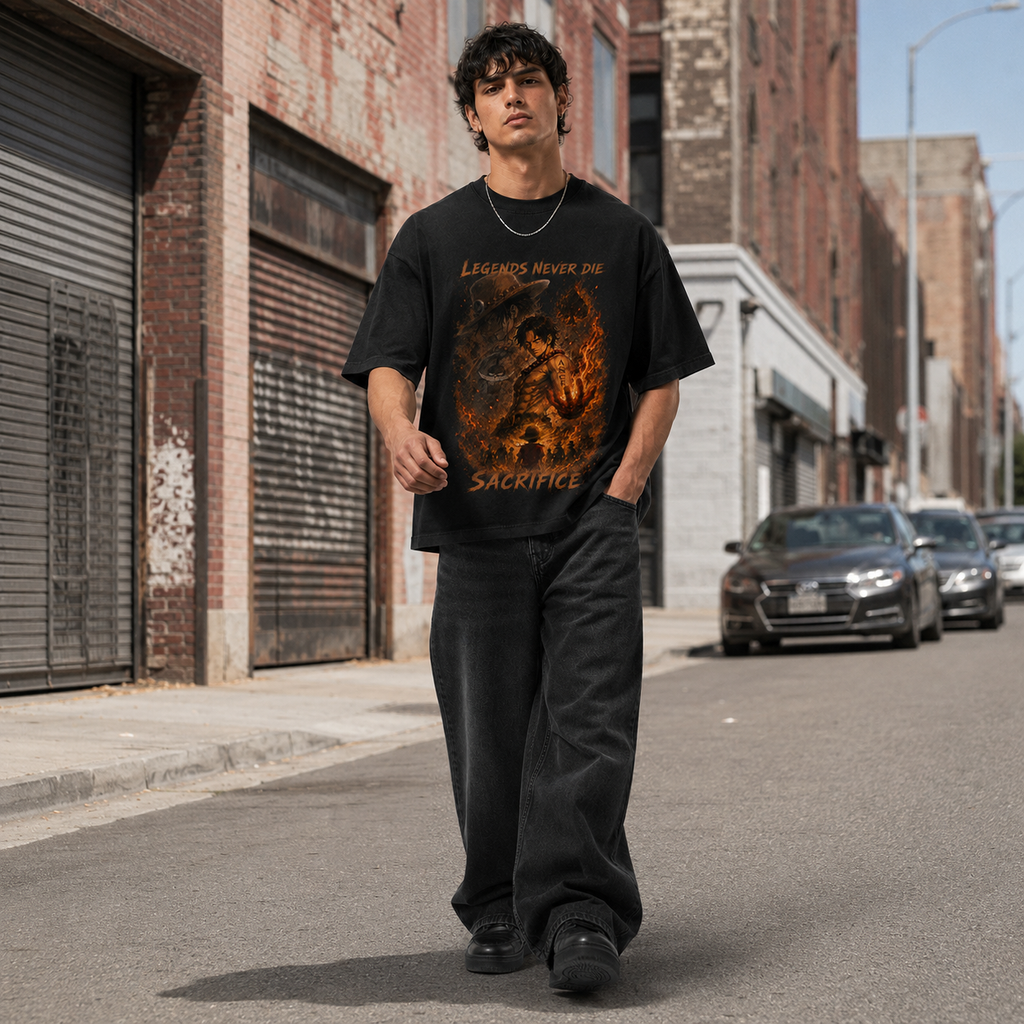 One Piece Anime Graphic Tee - Legends Never Die: Ace, Embers and the Weight of Sacrifice