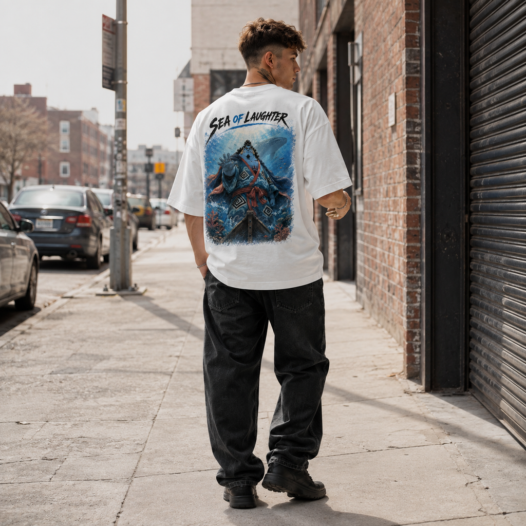 One Piece Anime Graphic Tee - Sea of Laughter: Jinbei and the Weight of Stillness
