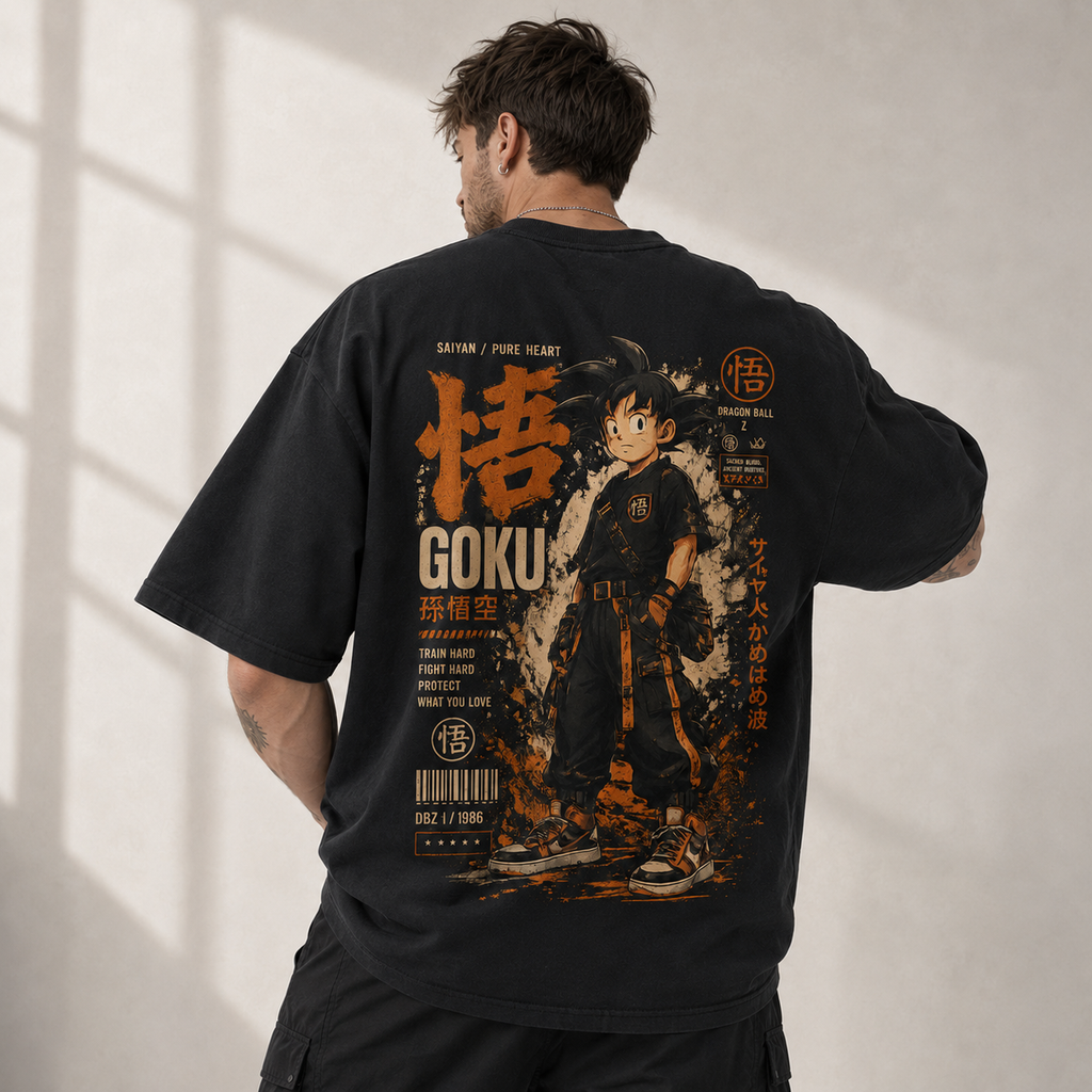 Dragon Ball Anime Graphic Tee - Pure Heart, Quiet Stance: Goku Streetwear