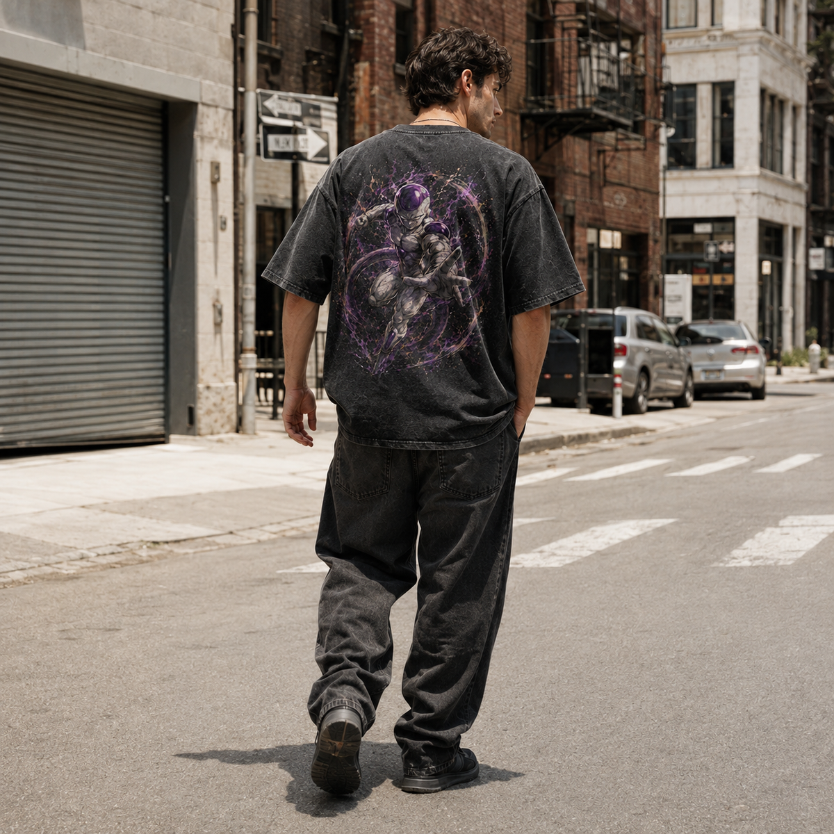 Dragon Ball Anime Graphic Tee - Violet Orbit: Frieza in Full Force, Directional