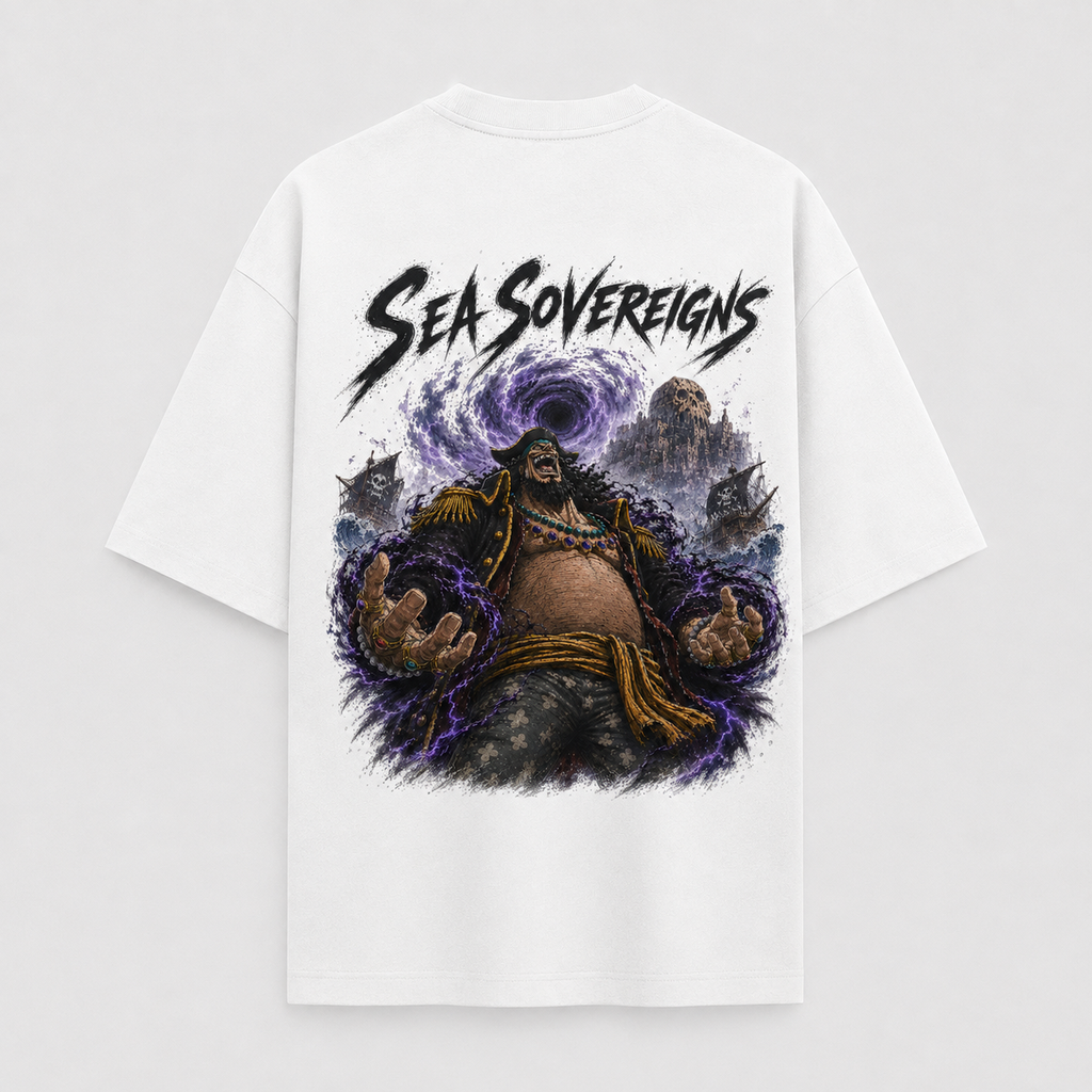 One Piece Anime Graphic Tee - Sea Sovereigns: Blackbeard and the Vortex of Darkness