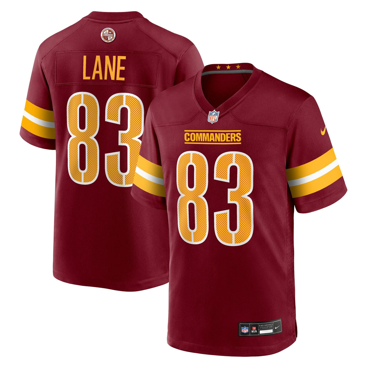 Washington Commanders Jaylin Lane Burgundy Team Game Football Jersey