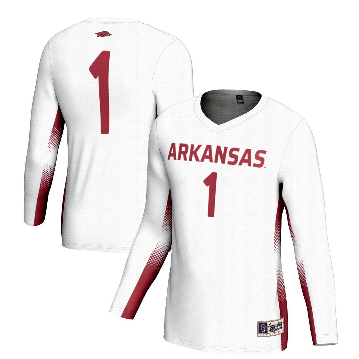 #1 Arkansas Razorbacks Lightweight Volleyball Jersey - White