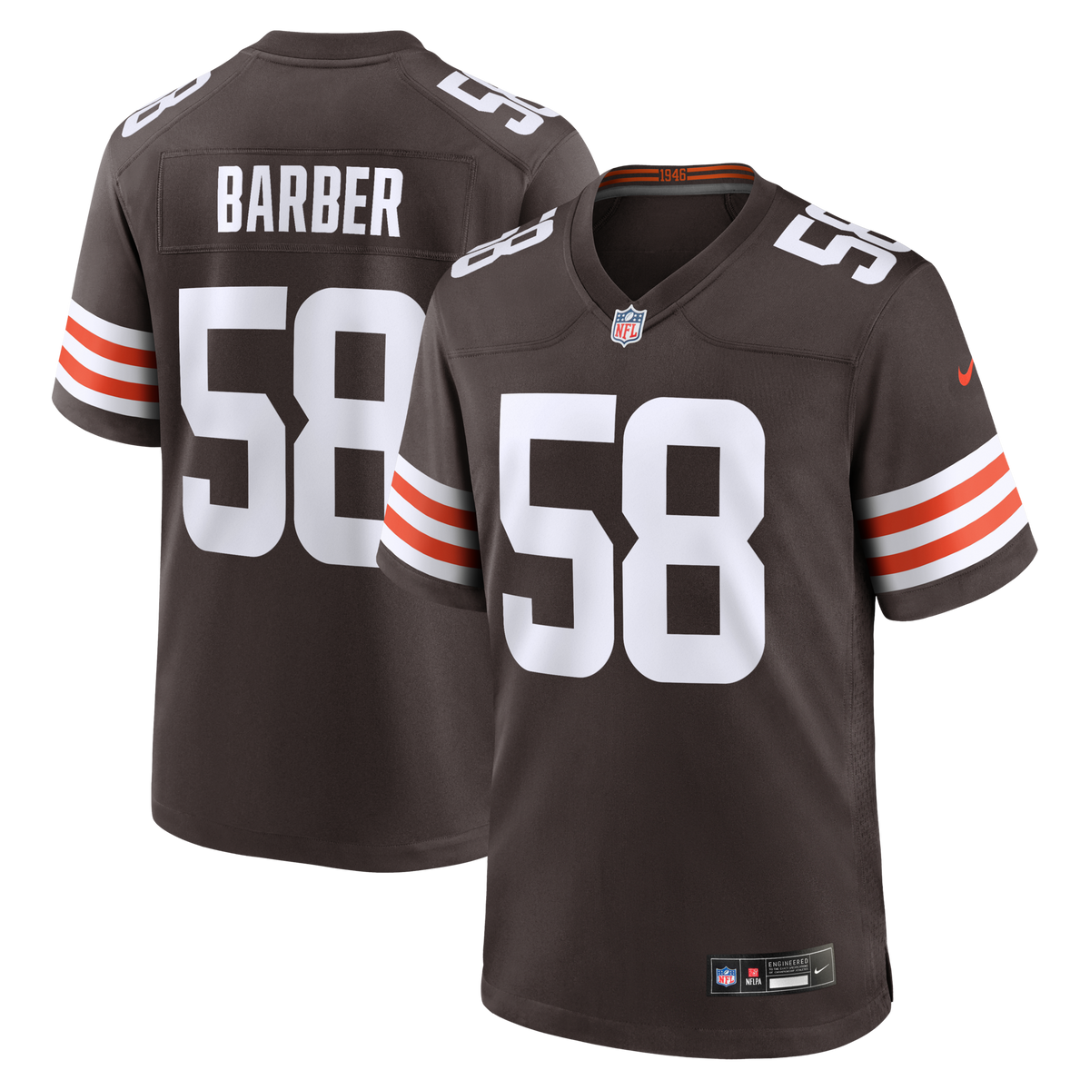 Cleveland Browns Austin Barber Brown Team Game Football Jersey