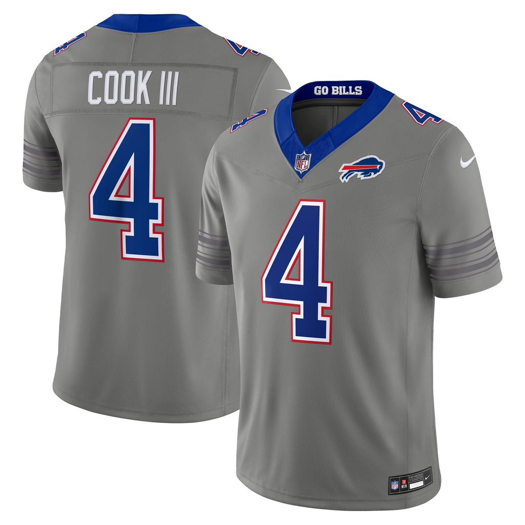 Buffalo Bills James Cook III Gray Nickel City Vapor F.U.S.E. Stitched Limited Football Jersey