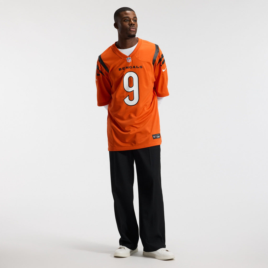 Cincinnati Bengals Joe Burrow Orange Alternate Game Football Jersey