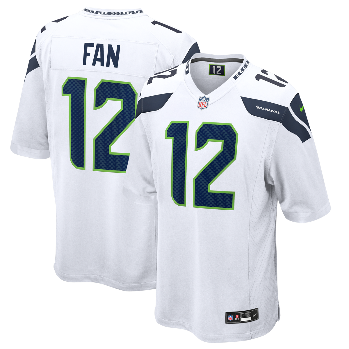 Seattle Seahawks 12s White Game Football Jersey