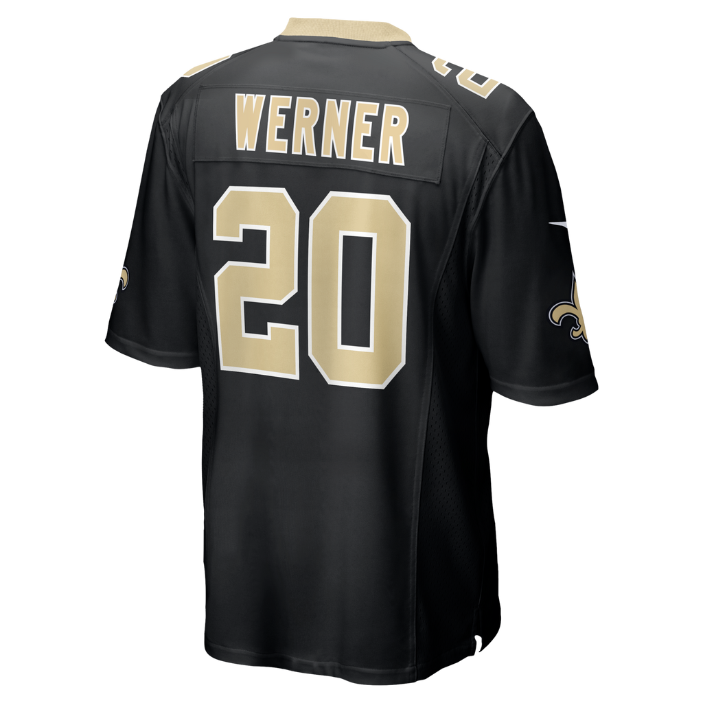 New Orleans Saints Pete Werner Black Game Football Jersey