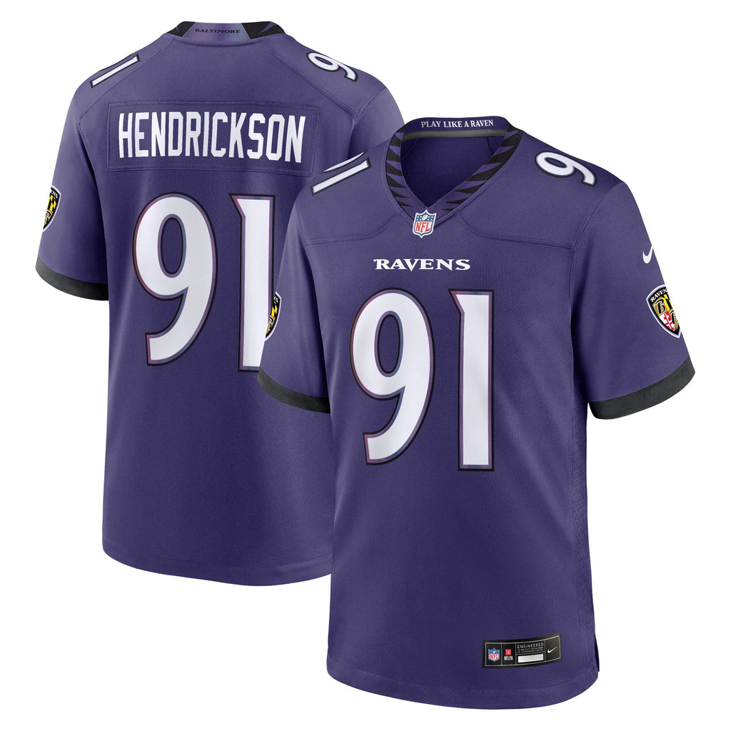 Baltimore Ravens Trey Hendrickson Purple Team Game Football Jersey