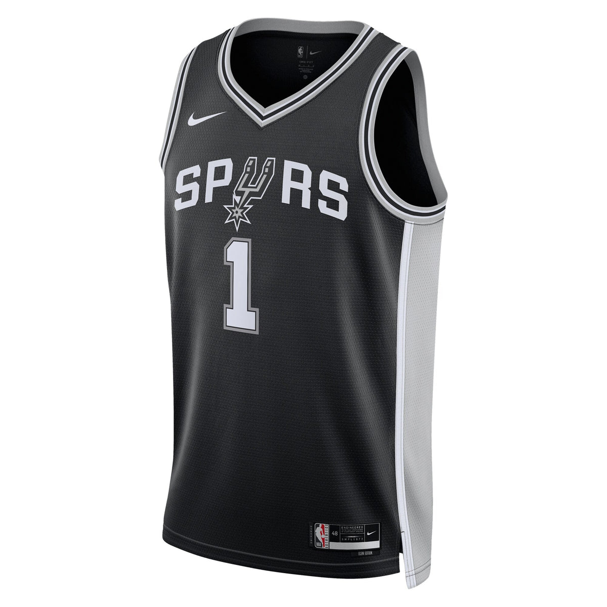 San Antonio Spurs Icon Edition Swingman Jersey - Black - Victor Wembanyama