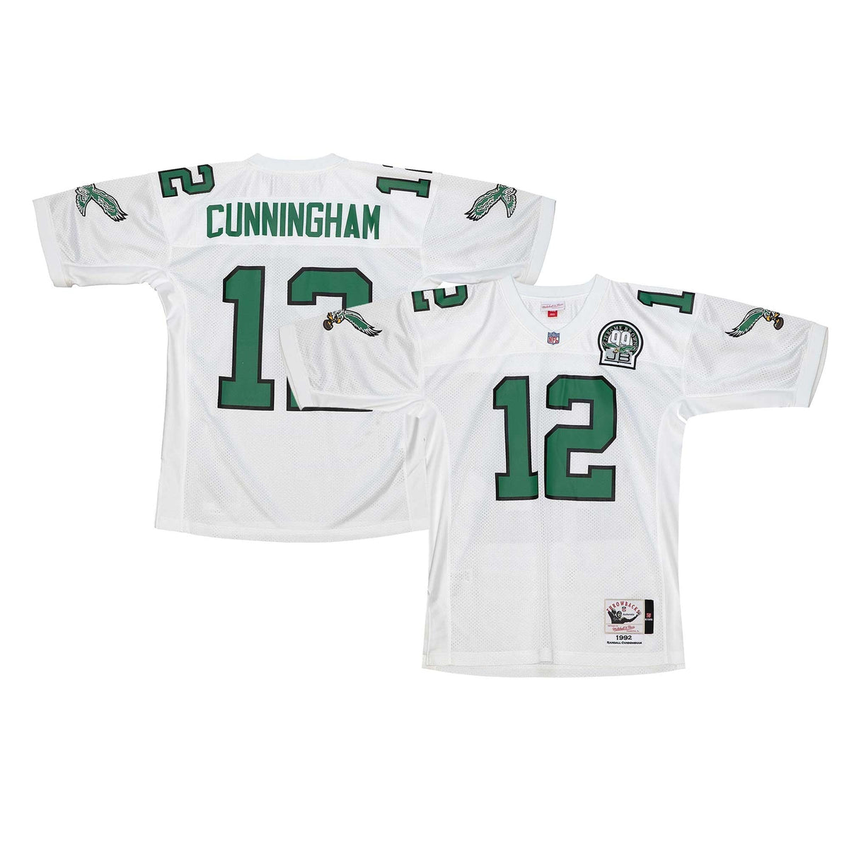 Philadelphia Eagles 1992 Randall Cunningham White Throwback Retired Player Football Jersey