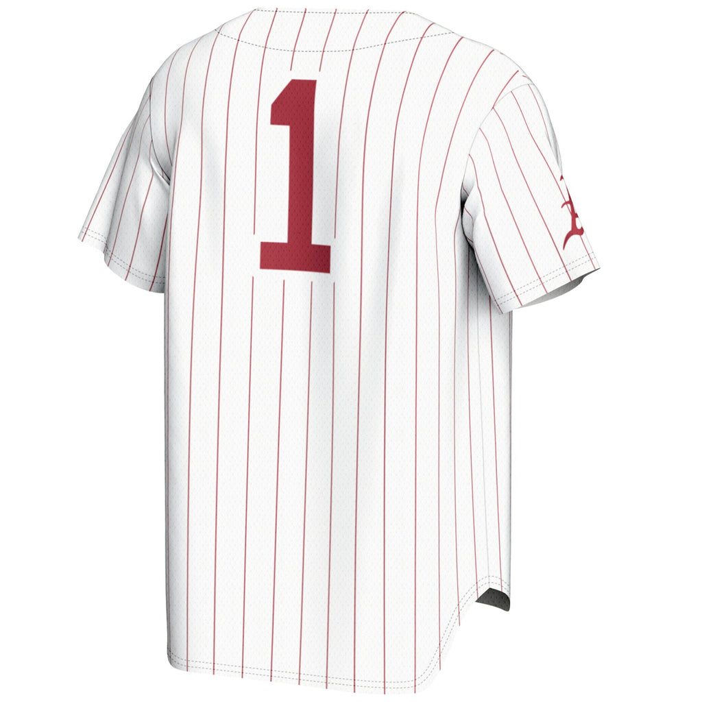 #1 Arkansas Razorbacks Lightweight Baseball Jersey - White