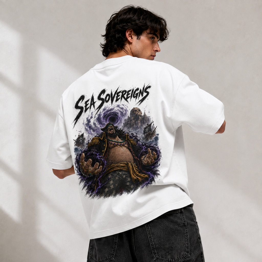 One Piece Anime Graphic Tee - Sea Sovereigns: Blackbeard and the Vortex of Darkness