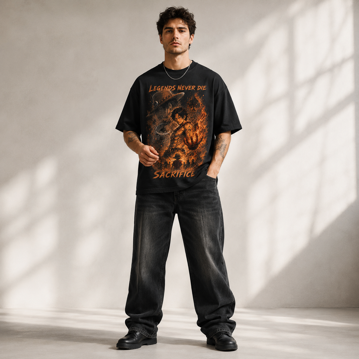 One Piece Anime Graphic Tee - Legends Never Die: Ace, Embers and the Weight of Sacrifice