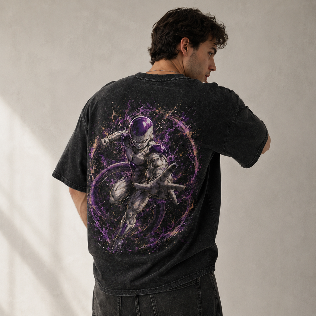 Dragon Ball Anime Graphic Tee - Violet Orbit: Frieza in Full Force, Directional