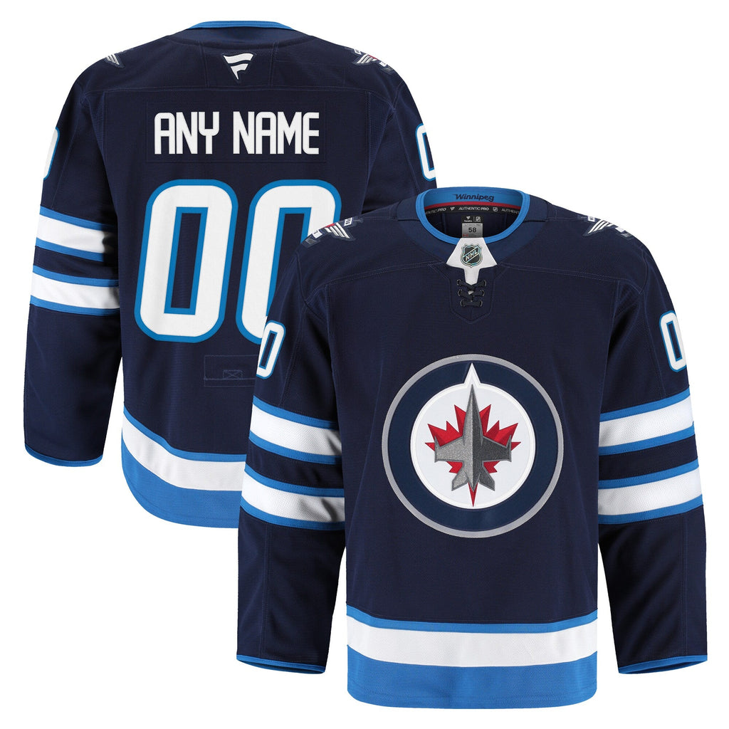 Winnipeg Jets Navy Home Pro Custom Jersey