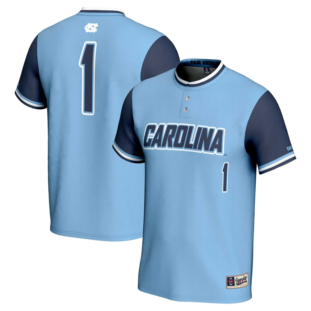 #1 Carolina Blue North Carolina Tar Heels Lightweight Softball Jersey