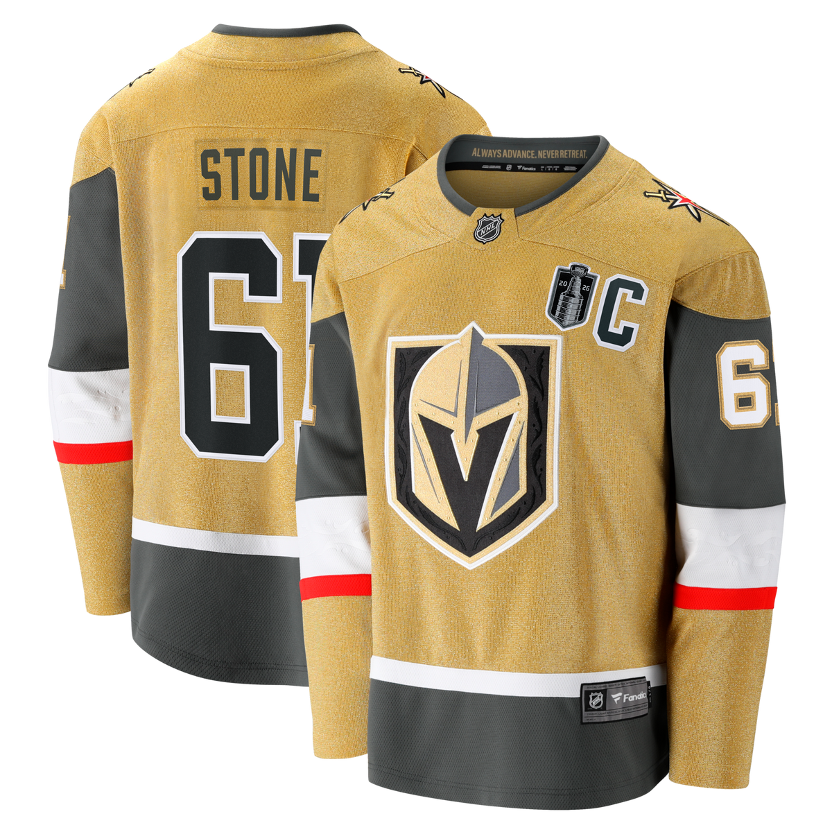 Vegas Golden Knights Mark Stone Gold 2026 Stanley Cup Final Breakaway Hockey Jersey
