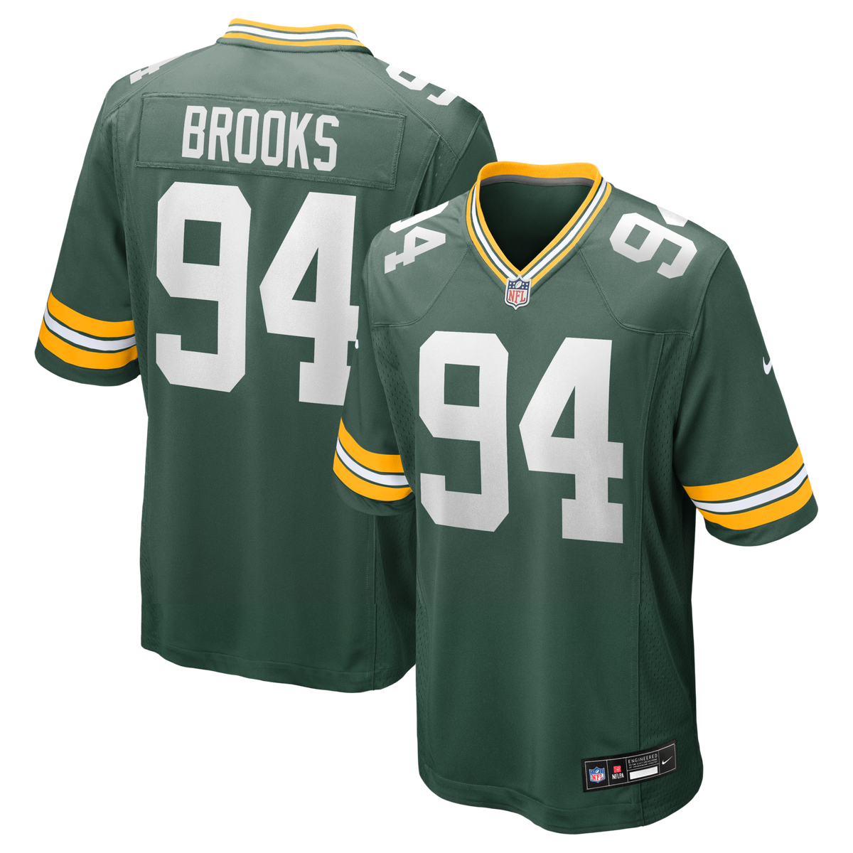 Green Bay Packers Karl Brooks Green Game Football Jersey
