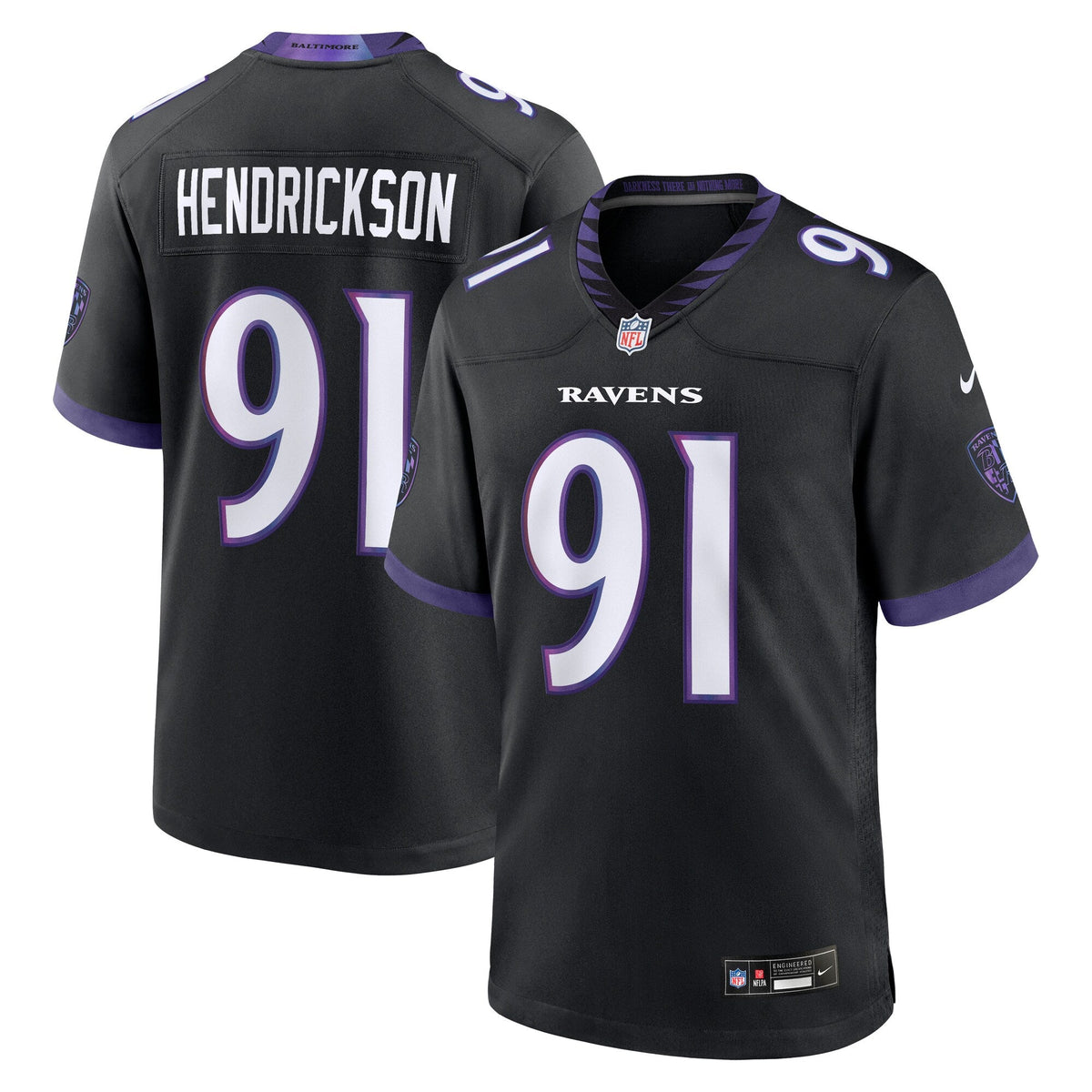 Baltimore Ravens Trey Hendrickson Black Alternate Game Football Jersey