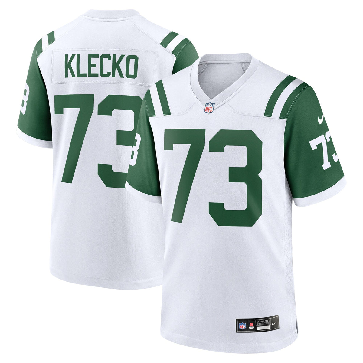 New York Jets Joe Klecko White Retired Player Alternate Game Football Jersey
